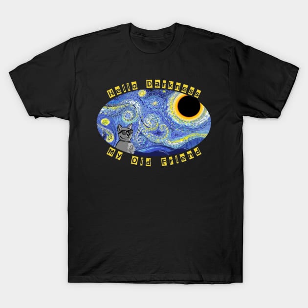 Hello Darkness my old Friend Cat T-Shirt by Alexander S.